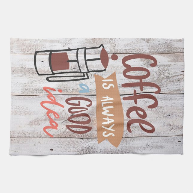 Kaffee Lover ist immer eine gute Idee Geschirrtuch (Horizontal)