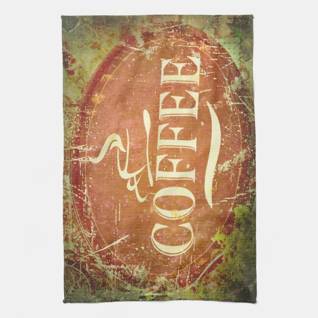 Kaffee Lover Kaffee Geschirrtuch (Vertikal)