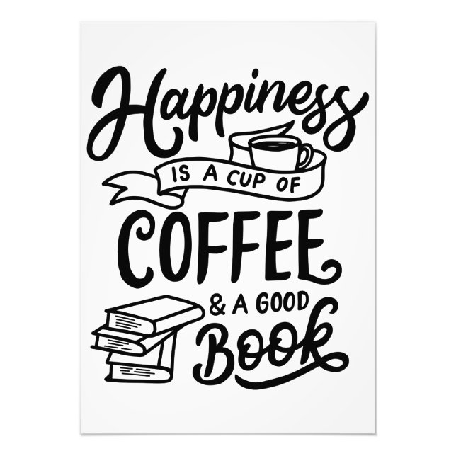Kaffee Lover Kaffee und gutes Buch Fotodruck (Vorne)