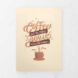 Kaffee Lover Kaffee und Jesus Dreifach Gefaltete Karte