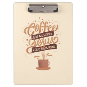 Kaffee Lover Kaffee und Jesus Klemmbrett