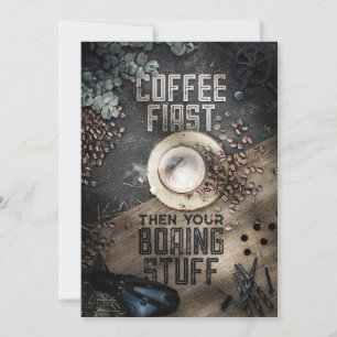 Kaffee Lover Kaffee zuerst dann langweilen Stuck Save The Date