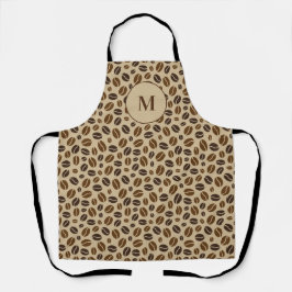 Kaffee Lover Kaffeebohnen Beige Brown Gemustert Schürze