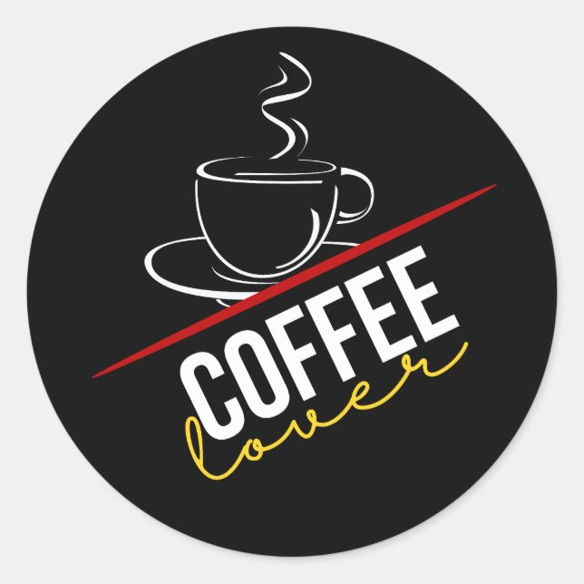 Kaffee Lover Klassischer Rundaufkleber Runder Aufkleber (Vorderseite)