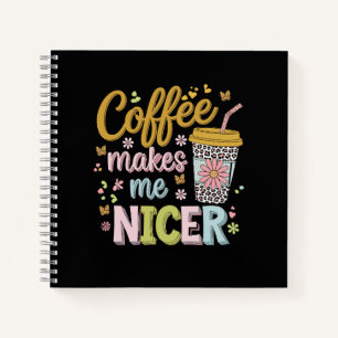 Kaffee Lover koffeinierter Leopard-Kaffee macht mi Notizbuch