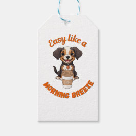 Kaffee Lover Morning - Niedliches Dog-Printable Po Geschenkanhänger