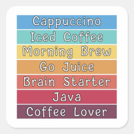 Kaffee Lover Quadratischer Aufkleber