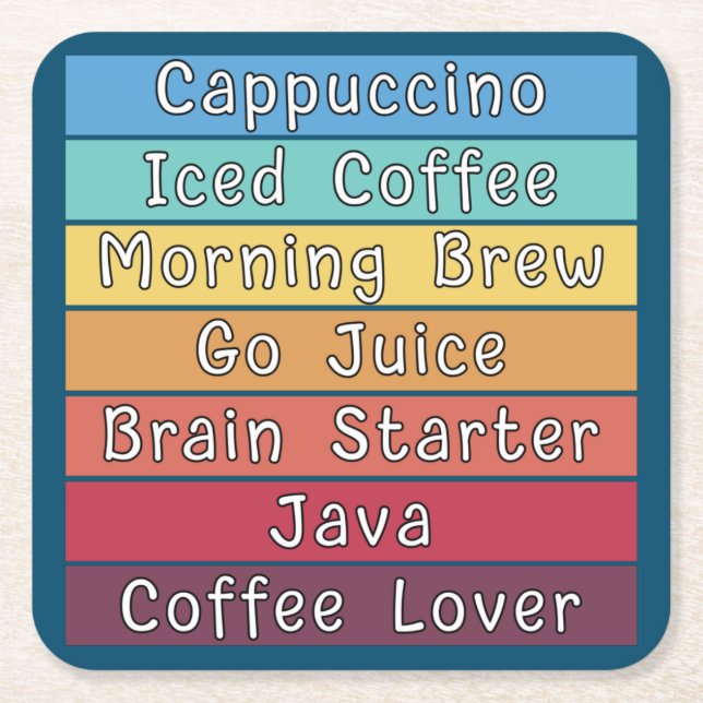 Kaffee Lover Rechteckiger Pappuntersetzer (Vorderseite)