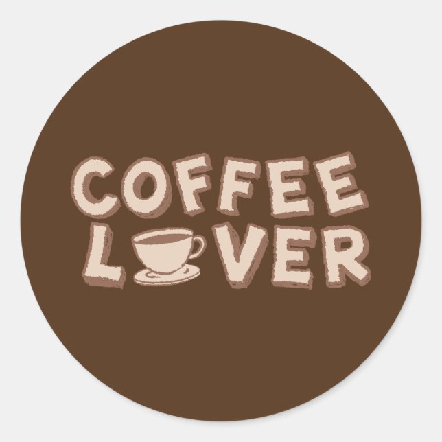 Kaffee Lover Runder Aufkleber (Vorderseite)