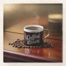 Kaffee Lover Square Glass Untersetzer