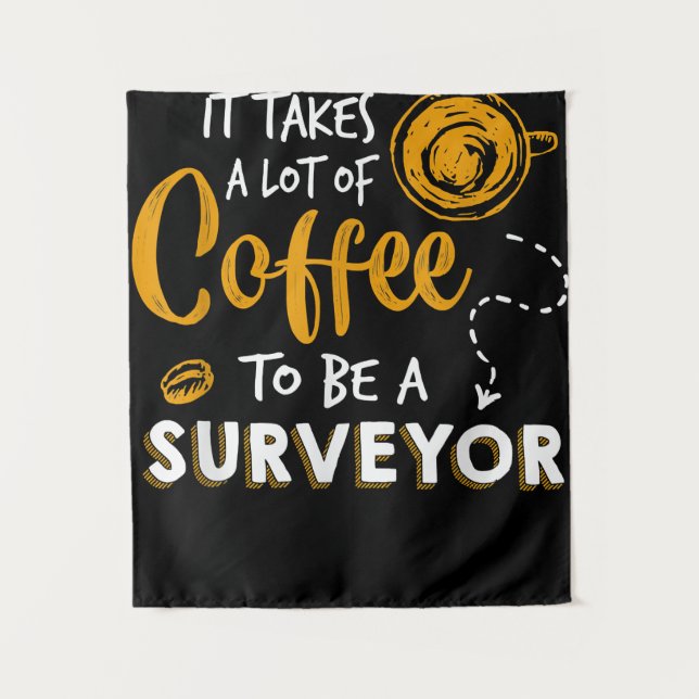 Kaffee Lover Witzige Surveyor Engineer Constructio Wandteppich (Vorderseite)
