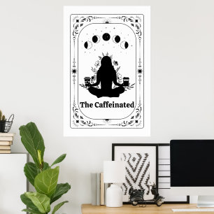 Kaffee Lover Yoga Tarot Card Zodiac Astrologie Poster