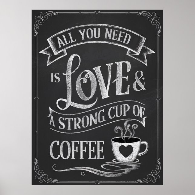 KAFFEE LOVERS KITCHEN CHALKBOARD POSTER (Vorne)
