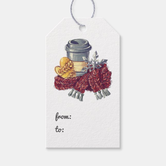 Kaffee Lover's Weihnachtsjubeln Geschenkanhänger (Vorderseite)