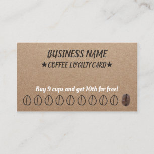Kaffee-Loyalitäts-Lochkarten rustikales Treuekarte