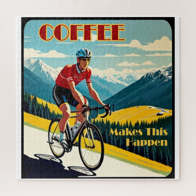 Kaffee macht das zum Fahrradfahren (Vertikal)
