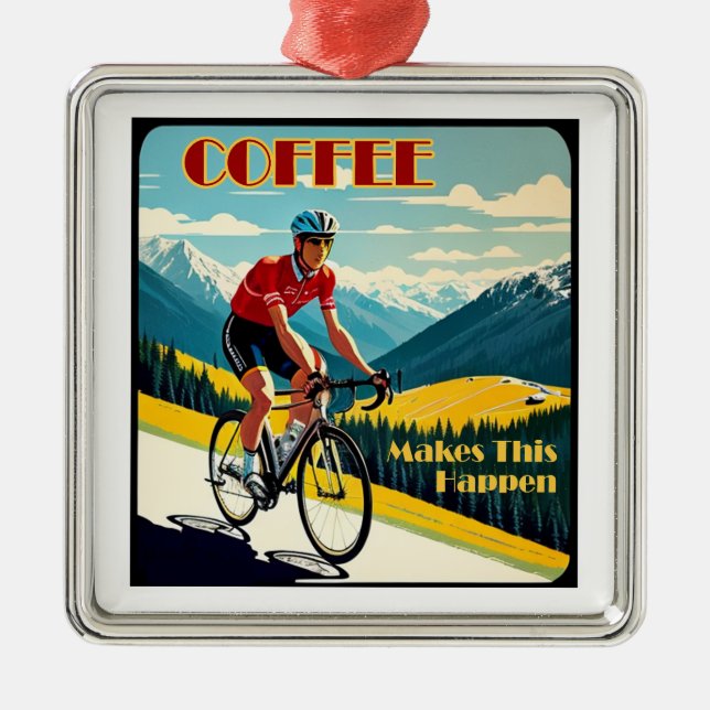 Kaffee macht das zum Fahrradfahren Ornament Aus Metall (Vorne)
