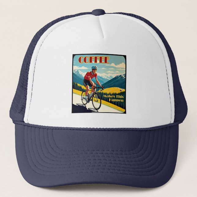 Kaffee macht das zum Fahrradfahren Truckerkappe (Vorderseite)