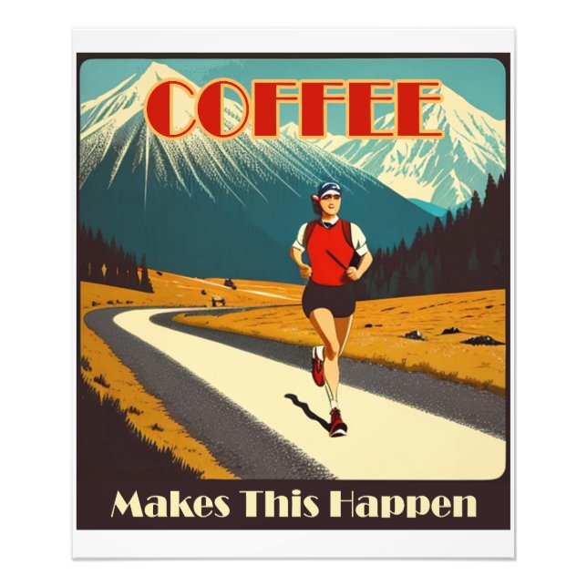 Kaffee macht das zum Laufen Fotodruck (Vorne)