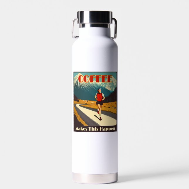 Kaffee macht das zum Laufen Trinkflasche (Vorne)
