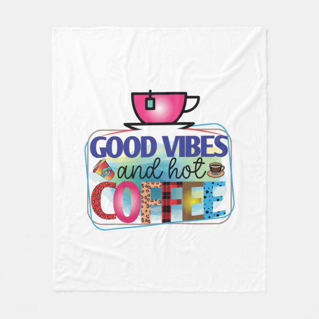 Kaffee macht gute Visionen und Kaffee Fleecedecke (Vorderseite)