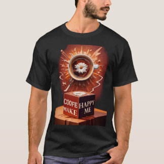 Kaffee macht mich glücklich T - Shirt - Funny Coff
