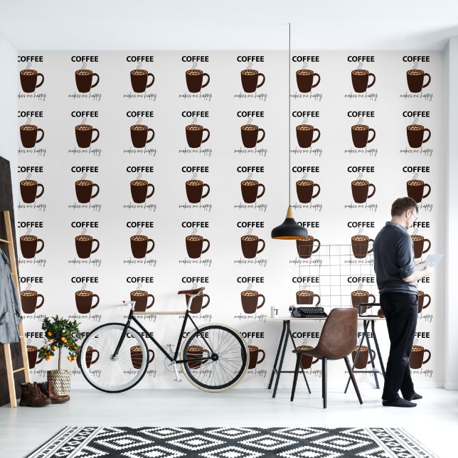 Kaffee macht mich glücklichen Kaffee Tapete (Wohnbereich)