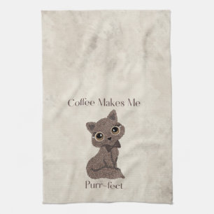 Kaffee Macht Mich Purr-fect-Kaffeebohne-Katze- Geschirrtuch