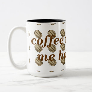 Kaffee macht mich überall glücklich zweifarbige tasse