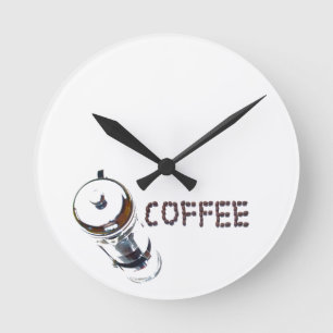 Kaffee MagicEnjoy, 'was am Morgen zuerst kommt', ' Runde Wanduhr