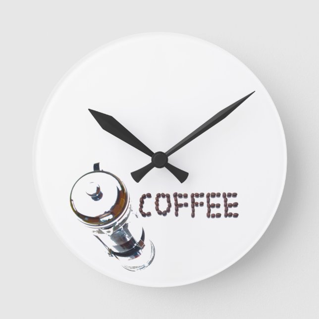 Kaffee MagicEnjoy, 'was am Morgen zuerst kommt', ' Runde Wanduhr (Vorderseite)