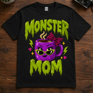 Kaffee-Mama-Zitat "Monster-Mama" Mütter Tri-Blend Shirt
