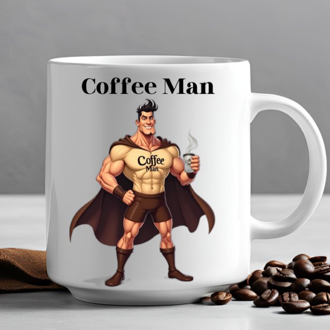 KAFFEE MAN BREAK TIME Funny Novelty Office Geschen Kaffeetasse (Super Hero gifts for him Christmas birthday Father's Day  Veteran's Memorial office coworker Dad )