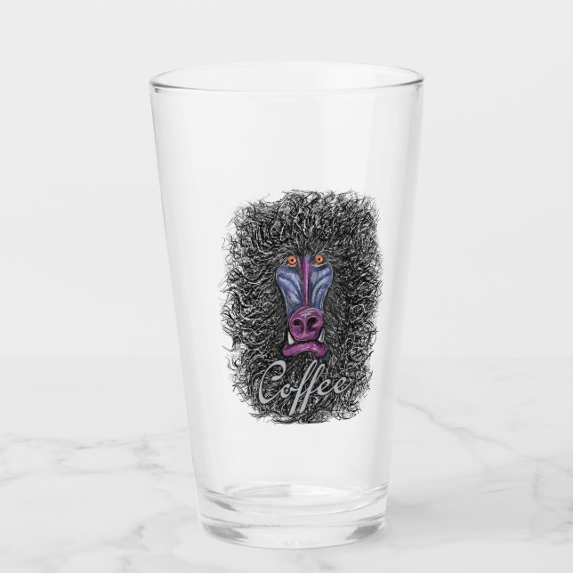Kaffee Mandrill Glas (Vorderseite)
