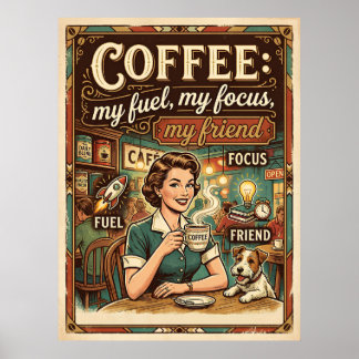Kaffee mein Treibstoff mein Fokus mein Freund  Poster