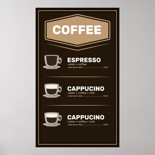 Kaffee-Menü Poster (Vorne)