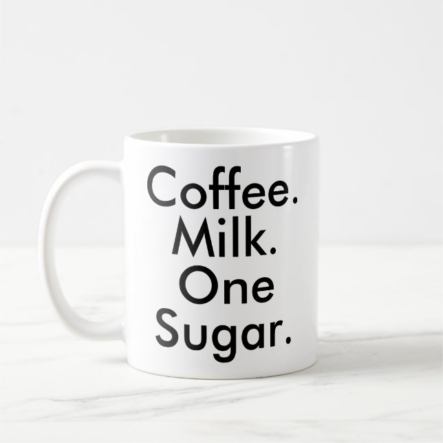 Kaffee Milch 1 Zucker | Coffeine Addict lover Tass Kaffeetasse (Links)