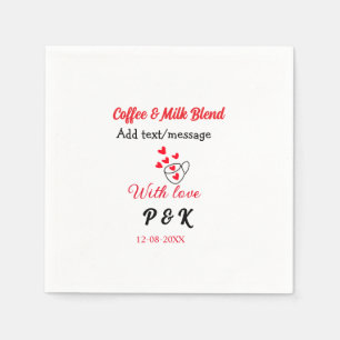 Kaffee & Milch mischen Liebespaar Kaffee rotes Her Serviette