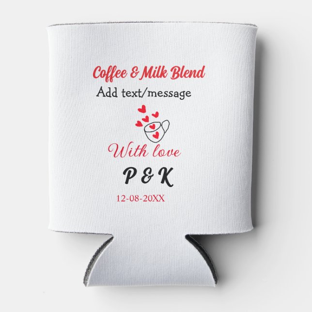 Kaffee & Milch Mischung Liebe Pärchen Kaffeehaus R Dosenkühler (Vorderseite)