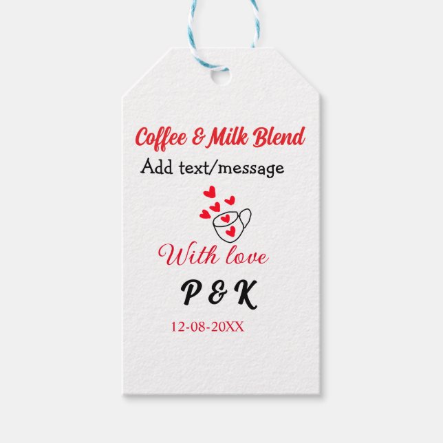 Kaffee & Milch Mischung Liebe Pärchen Kaffeehaus R Geschenkanhänger (Vorderseite)