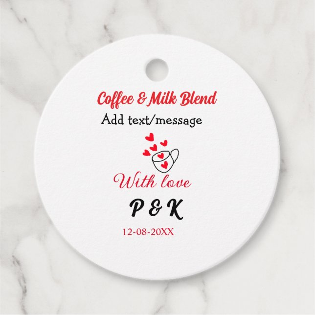 Kaffee & Milch Mischung Liebe Pärchen Kaffeehaus R Geschenkanhänger (Vorderseite)