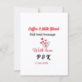 Kaffee & Milch Mischung Liebe Pärchen Kaffeehaus R Postkarte