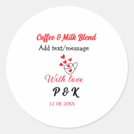 Kaffee & Milch Mischung Liebe Pärchen Kaffeehaus R Runder Aufkleber
