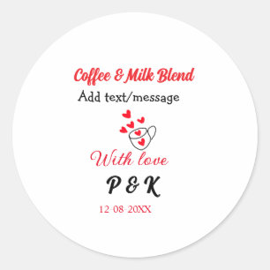 Kaffee & Milch Mischung Liebe Pärchen Kaffeehaus R Runder Aufkleber