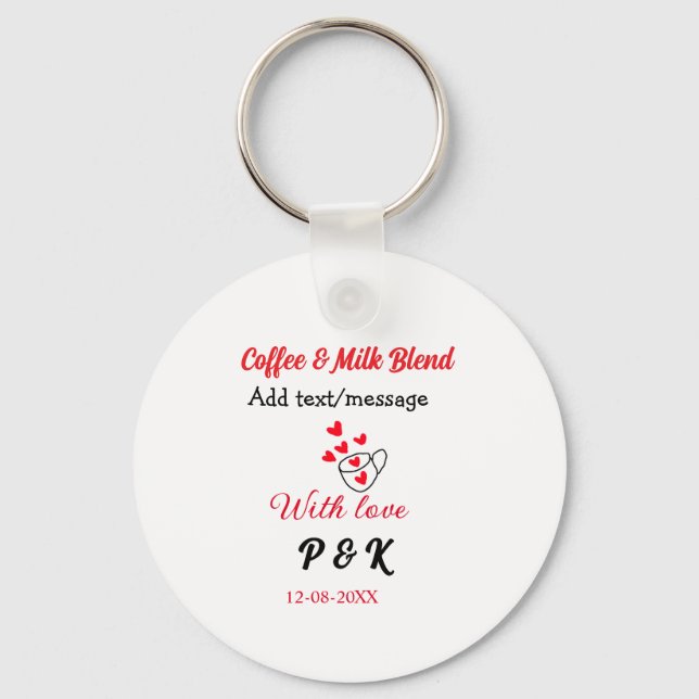 Kaffee & Milch Mischung Liebe Pärchen Kaffeehaus R Schlüsselanhänger (Vorderseite)