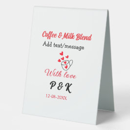 Kaffee & Milch Mischung Liebe Pärchen Kaffeehaus R Tischaufsteller