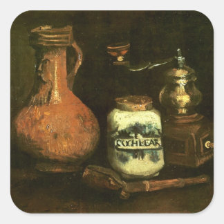 Kaffee Mill Pipe Case & Jug Van Gogh Fine Art Quadratischer Aufkleber