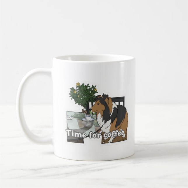 Kaffee mit einem Sheltie Kaffeetasse (Links)