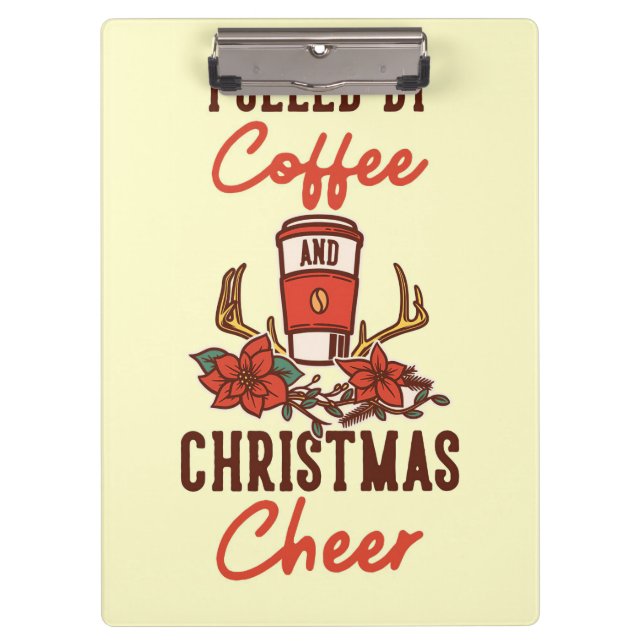 Kaffee mit Kaffee und Weihnachtskaffee Klemmbrett (Vorderseite)