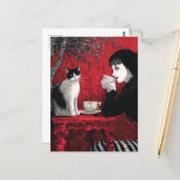 Kaffee mit katzenroter Schwarz-weißer Farbe